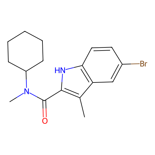 5-bromo-N-cyclohexyl-N,3-dimethyl-1H-indole-2-carboxamide structure