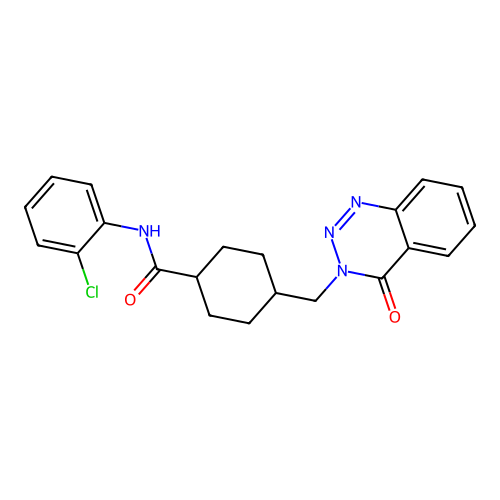N-(2-chlorophenyl)-4-((4-oxobenzo[d][1,2,3]triazin-3(4H)-yl)methyl)cyclohexanecarboxamide structure