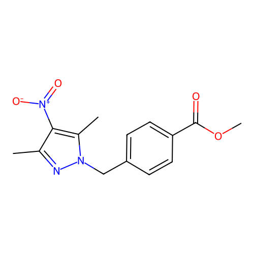 methyl 4-[(3,5-dimethyl-4-nitro-1H-pyrazol-1-yl)methyl]benzoate structure