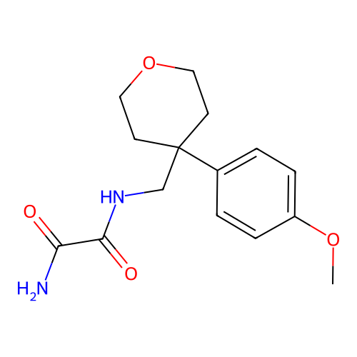 N1-((4-(4-methoxyphenyl)tetrahydro-2H-pyran-4-yl)methyl)oxalamide structure