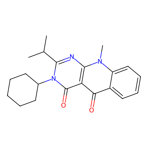 3-cyclohexyl-10-methyl-2-(propan-2-yl)pyrimido[4,5-b]quinoline-4,5(3H,10H)-dione structure