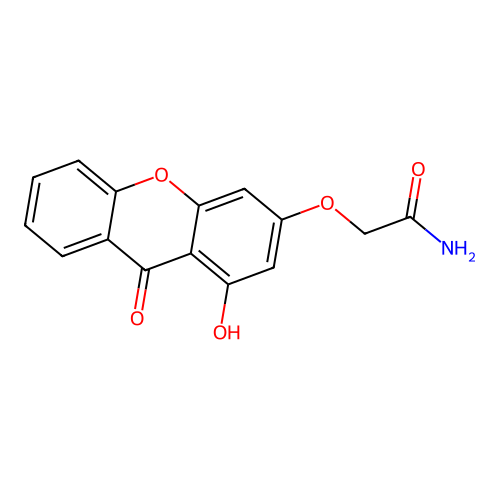 2-((1-hydroxy-9-oxo-9H-xanthen-3-yl)oxy)acetamide structure