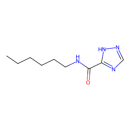 N-hexyl-1H-1,2,4-triazole-5-carboxamide structure