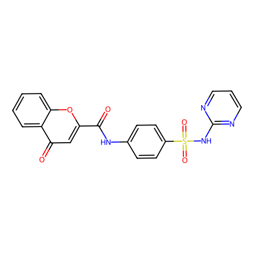 4-oxo-N-[4-(pyrimidin-2-ylsulfamoyl)phenyl]-4H-chromene-2-carboxamide structure