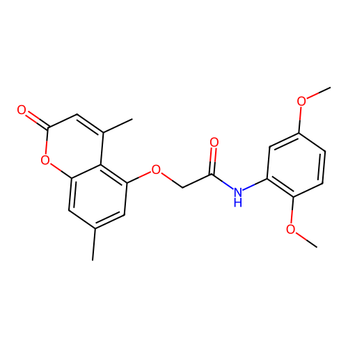 N-(2,5-dimethoxyphenyl)-2-((4,7-dimethyl-2-oxo-2H-chromen-5-yl)oxy)acetamide structure
