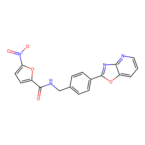 5-nitro-N-(4-[1,3]oxazolo[4,5-b]pyridin-2-ylbenzyl)-2-furamide structure