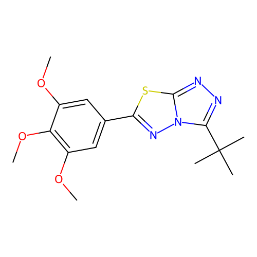 3-Tert-butyl-6-(3,4,5-trimethoxyphenyl)[1,2,4]triazolo[3,4-b][1,3,4]thiadiazole structure
