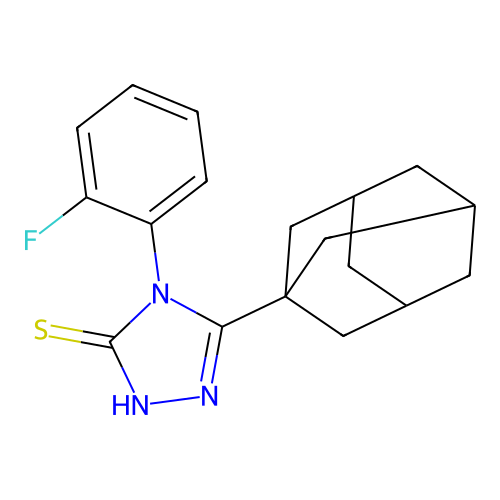 4-(2-fluorophenyl)-5-(tricyclo[3.3.1.1~3,7~]dec-1-yl)-4H-1,2,4-triazole-3-thiol structure