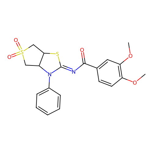 (Z)-N-(5,5-dioxido-3-phenyltetrahydrothieno[3,4-d]thiazol-2(3H)-ylidene)-3,4-dimethoxybenzamide structure