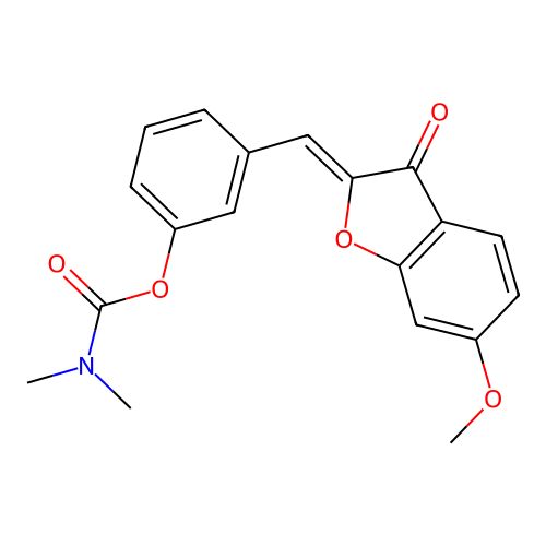 (Z)-3-((6-methoxy-3-oxobenzofuran-2(3H)-ylidene)methyl)phenyl dimethylcarbamate structure