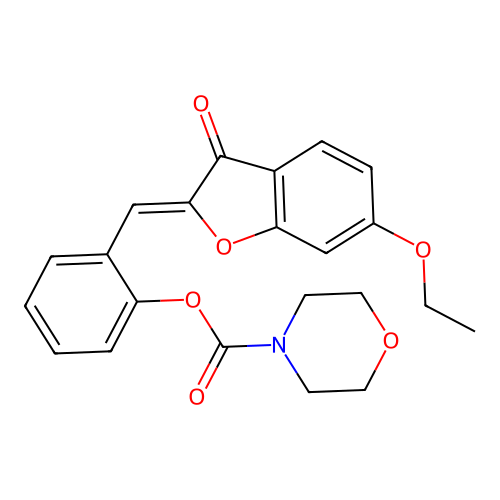 (Z)-2-((6-ethoxy-3-oxobenzofuran-2(3H)-ylidene)methyl)phenyl morpholine-4-carboxylate structure