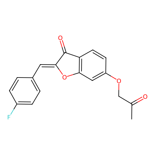 (Z)-2-(4-fluorobenzylidene)-6-(2-oxopropoxy)benzofuran-3(2H)-one structure
