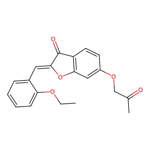 (2Z)-2-(2-ethoxybenzylidene)-6-(2-oxopropoxy)-1-benzofuran-3(2H)-one structure