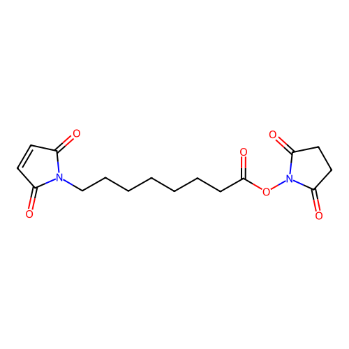 2,5-dioxopyrrolidin-1-yl 8-(2,5-dioxo-2,5-dihydro-1H-pyrrol-1-yl)octanoate structure