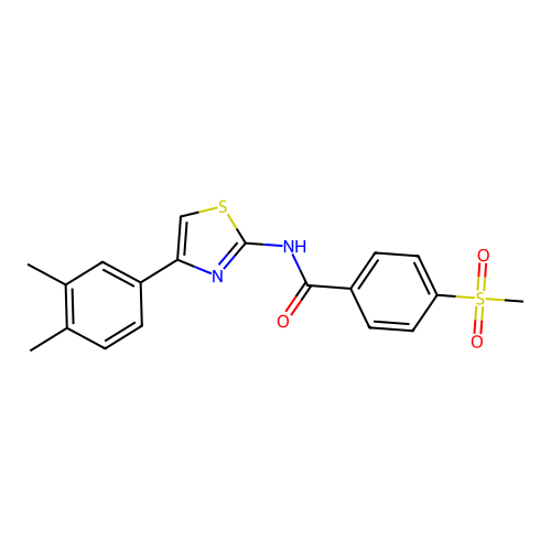 N-(4-(3,4-dimethylphenyl)thiazol-2-yl)-4-(methylsulfonyl)benzamide structure