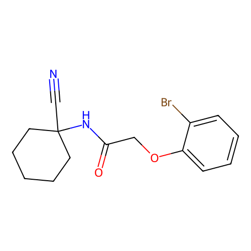 2-(2-bromophenoxy)-N-(1-cyanocyclohexyl)acetamide structure