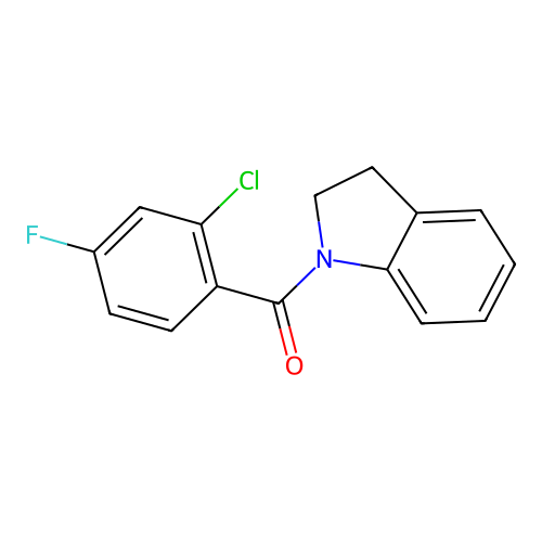 (2-Chloro-4-fluorophenyl)-(2,3-dihydroindol-1-yl)methanone structure