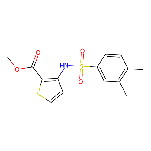 Methyl 3-{[(3,4-dimethylphenyl)sulfonyl]amino}thiophene-2-carboxylate structure