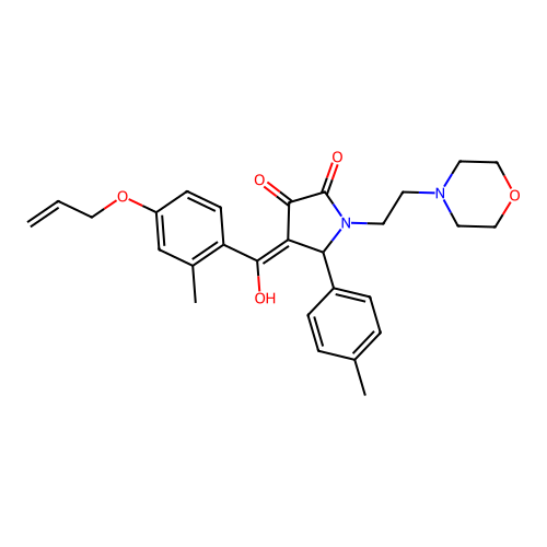 3-hydroxy-4-[2-methyl-4-(prop-2-en-1-yloxy)benzoyl]-5-(4-methylphenyl)-1-[2-(morpholin-4-yl)ethyl]-2,5-dihydro-1H-pyrrol-2-one structure