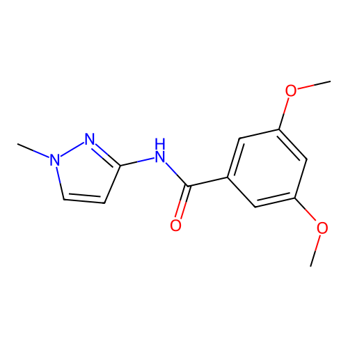 3,5-dimethoxy-N-(1-methylpyrazol-3-yl)benzamide structure