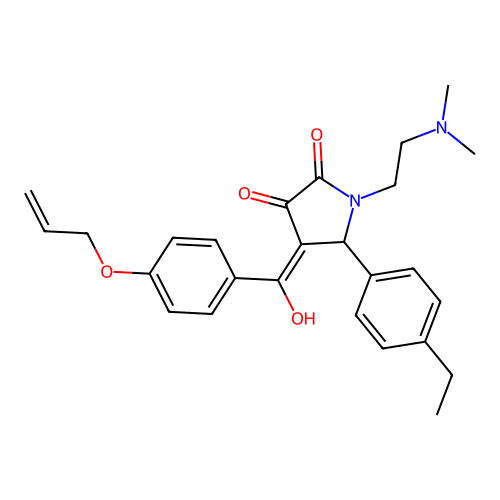 1-(2-dimethylaminoethyl)-5-(4-ethylphenyl)-4-[hydroxy-(4-prop-2-enoxyphenyl)methylidene]pyrrolidine-2,3-dione structure