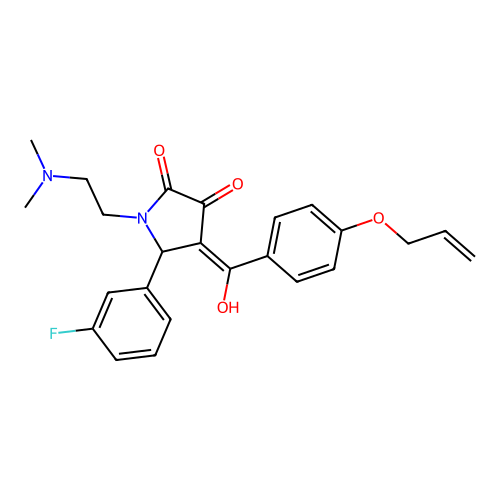 1-(2-dimethylaminoethyl)-5-(3-fluorophenyl)-4-[hydroxy-(4-prop-2-enoxyphenyl)methylidene]pyrrolidine-2,3-dione structure