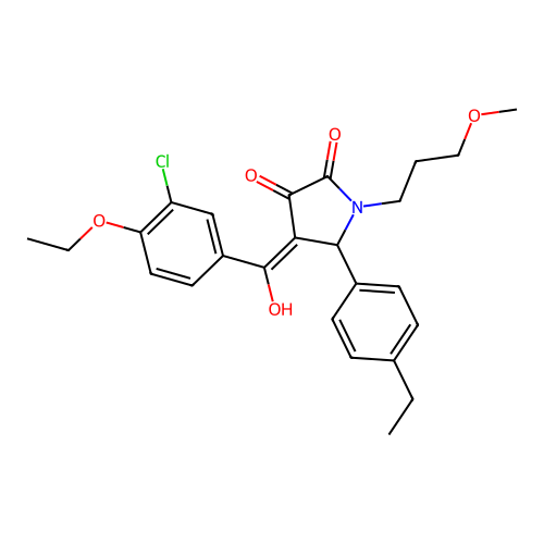 4-(3-chloro-4-ethoxybenzoyl)-5-(4-ethylphenyl)-3-hydroxy-1-(3-methoxypropyl)-2,5-dihydro-1H-pyrrol-2-one structure