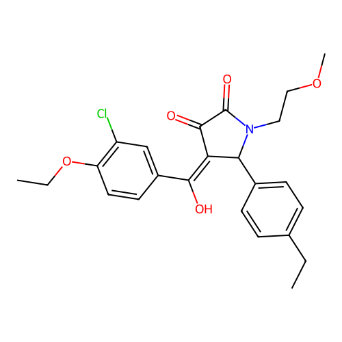 4-(3-chloro-4-ethoxybenzoyl)-5-(4-ethylphenyl)-3-hydroxy-1-(2-methoxyethyl)-2,5-dihydro-1H-pyrrol-2-one structure