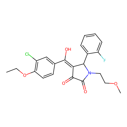 4-(3-chloro-4-ethoxybenzoyl)-5-(2-fluorophenyl)-3-hydroxy-1-(2-methoxyethyl)-1,5-dihydro-2H-pyrrol-2-one structure