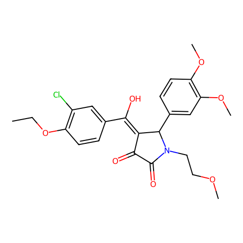 4-(3-chloro-4-ethoxybenzoyl)-5-(3,4-dimethoxyphenyl)-3-hydroxy-1-(2-methoxyethyl)-2,5-dihydro-1H-pyrrol-2-one structure