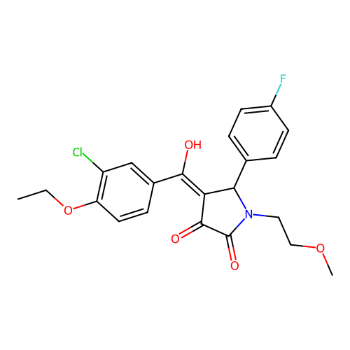 4-(3-chloro-4-ethoxybenzoyl)-5-(4-fluorophenyl)-3-hydroxy-1-(2-methoxyethyl)-2,5-dihydro-1H-pyrrol-2-one structure