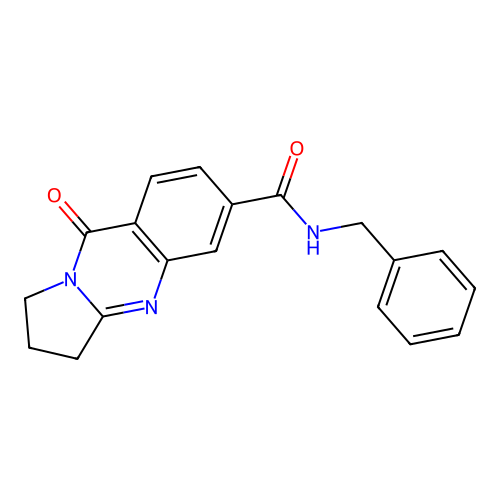 N-benzyl-9-oxo-1,2,3,9-tetrahydropyrrolo[2,1-b]quinazoline-6-carboxamide structure