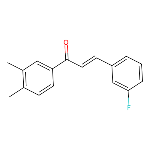 (E)-1-(3,4-dimethylphenyl)-3-(3-fluorophenyl)prop-2-en-1-one structure