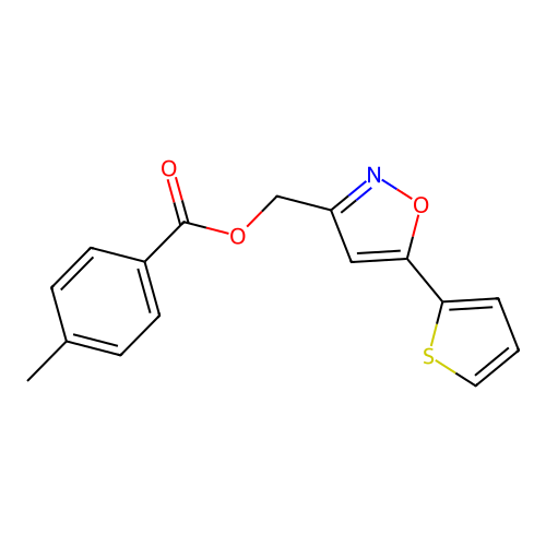 [5-(Thiophen-2-yl)-1,2-oxazol-3-yl]methyl 4-methylbenzoate structure