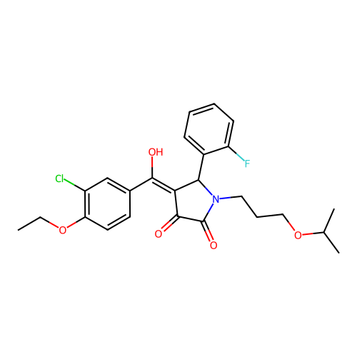 4-(3-chloro-4-ethoxybenzoyl)-5-(2-fluorophenyl)-3-hydroxy-1-[3-(propan-2-yloxy)propyl]-2,5-dihydro-1H-pyrrol-2-one structure
