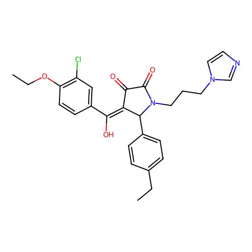 4-(3-chloro-4-ethoxybenzoyl)-5-(4-ethylphenyl)-3-hydroxy-1-[3-(1H-imidazol-1-yl)propyl]-2,5-dihydro-1H-pyrrol-2-one structure