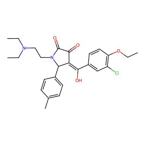 4-(3-chloro-4-ethoxybenzoyl)-1-[2-(diethylamino)ethyl]-3-hydroxy-5-(4-methylphenyl)-2,5-dihydro-1H-pyrrol-2-one structure