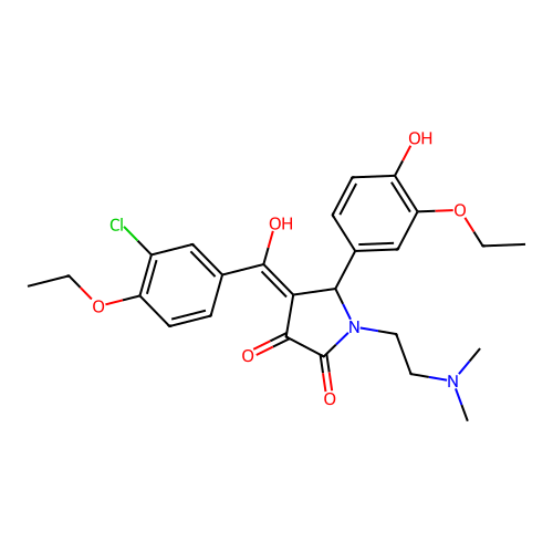 4-(3-chloro-4-ethoxybenzoyl)-1-[2-(dimethylamino)ethyl]-5-(3-ethoxy-4-hydroxyphenyl)-3-hydroxy-2,5-dihydro-1H-pyrrol-2-one structure