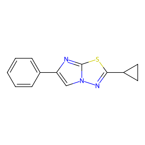 2-Cyclopropyl-6-phenylimidazo[2,1-b][1,3,4]thiadiazole structure