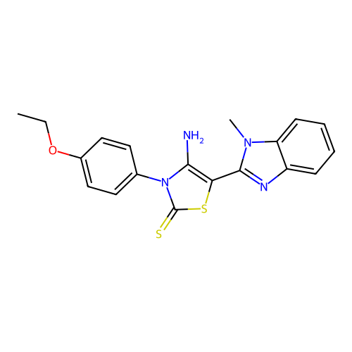 4-amino-3-(4-ethoxyphenyl)-5-(1-methyl-1H-benzimidazol-2-yl)-1,3-thiazole-2(3H)-thione structure