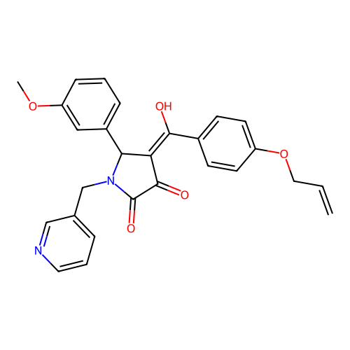 3-hydroxy-5-(3-methoxyphenyl)-4-[4-(prop-2-en-1-yloxy)benzoyl]-1-[(pyridin-3-yl)methyl]-2,5-dihydro-1H-pyrrol-2-one structure
