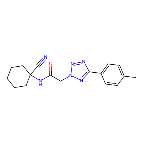 N-(1-cyanocyclohexyl)-2-[5-(4-methylphenyl)-2H-1,2,3,4-tetrazol-2-yl]acetamide structure