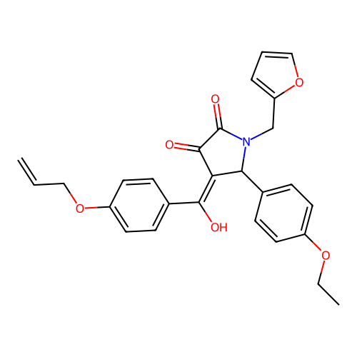 5-(4-ethoxyphenyl)-1-(furan-2-ylmethyl)-4-[hydroxy-(4-prop-2-enoxyphenyl)methylidene]pyrrolidine-2,3-dione structure