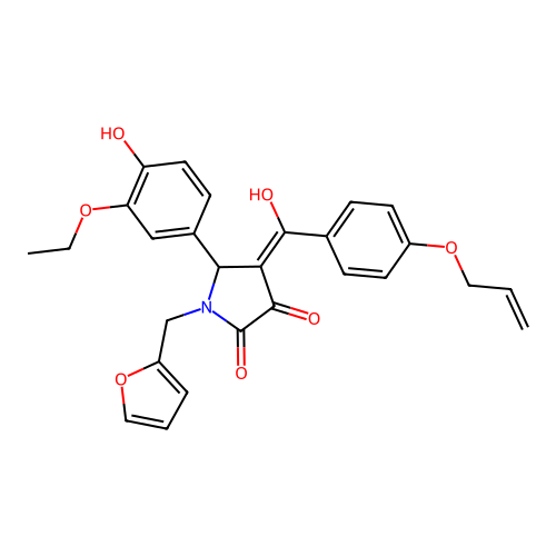 5-(3-ethoxy-4-hydroxyphenyl)-1-(furan-2-ylmethyl)-4-[hydroxy-(4-prop-2-enoxyphenyl)methylidene]pyrrolidine-2,3-dione structure