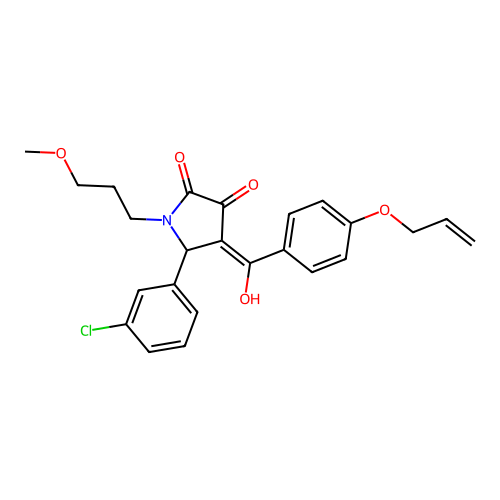 5-(3-chlorophenyl)-3-hydroxy-1-(3-methoxypropyl)-4-[4-(prop-2-en-1-yloxy)benzoyl]-2,5-dihydro-1H-pyrrol-2-one structure