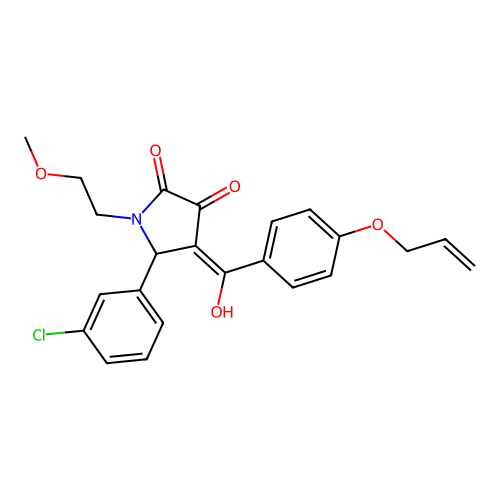 5-(3-chlorophenyl)-3-hydroxy-1-(2-methoxyethyl)-4-[4-(prop-2-en-1-yloxy)benzoyl]-2,5-dihydro-1H-pyrrol-2-one structure