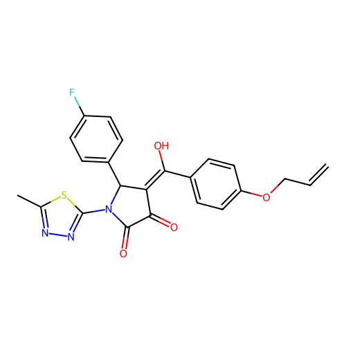 5-(4-fluorophenyl)-3-hydroxy-1-(5-methyl-1,3,4-thiadiazol-2-yl)-4-[4-(prop-2-en-1-yloxy)benzoyl]-2,5-dihydro-1H-pyrrol-2-one structure