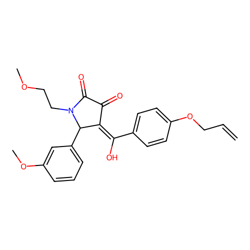 3-hydroxy-1-(2-methoxyethyl)-5-(3-methoxyphenyl)-4-[4-(prop-2-en-1-yloxy)benzoyl]-2,5-dihydro-1H-pyrrol-2-one structure