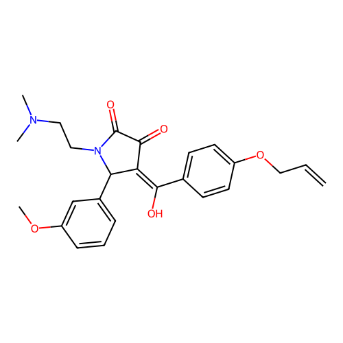 1-(2-dimethylaminoethyl)-4-[hydroxy-(4-prop-2-enoxyphenyl)methylidene]-5-(3-methoxyphenyl)pyrrolidine-2,3-dione structure