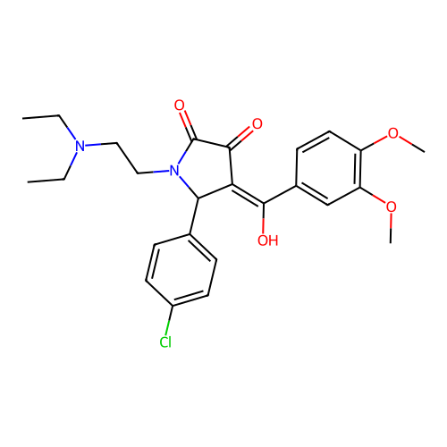 5-(4-chlorophenyl)-1-(2-diethylaminoethyl)-4-[(3,4-dimethoxyphenyl)-hydroxymethylidene]pyrrolidine-2,3-dione structure